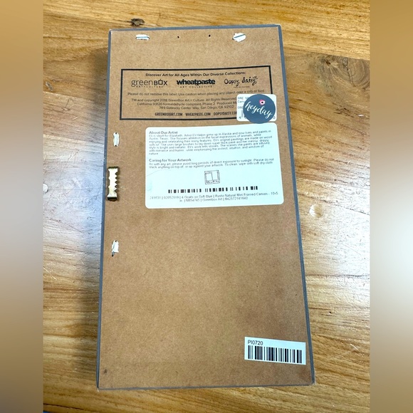 4 GOATS ON SOFT BLUE MINI PRINT 10"X5" - Picture 2 of 3